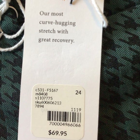 💐NWT LANE BRYANT Sz24 THE ALLIE BOOTCUT GREEN/BLK HOUNDSTOOTH PANTS - Picture 12 of 13